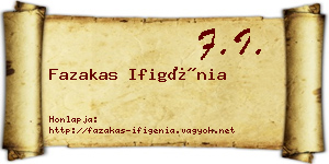 Fazakas Ifigénia névjegykártya