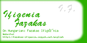 ifigenia fazakas business card